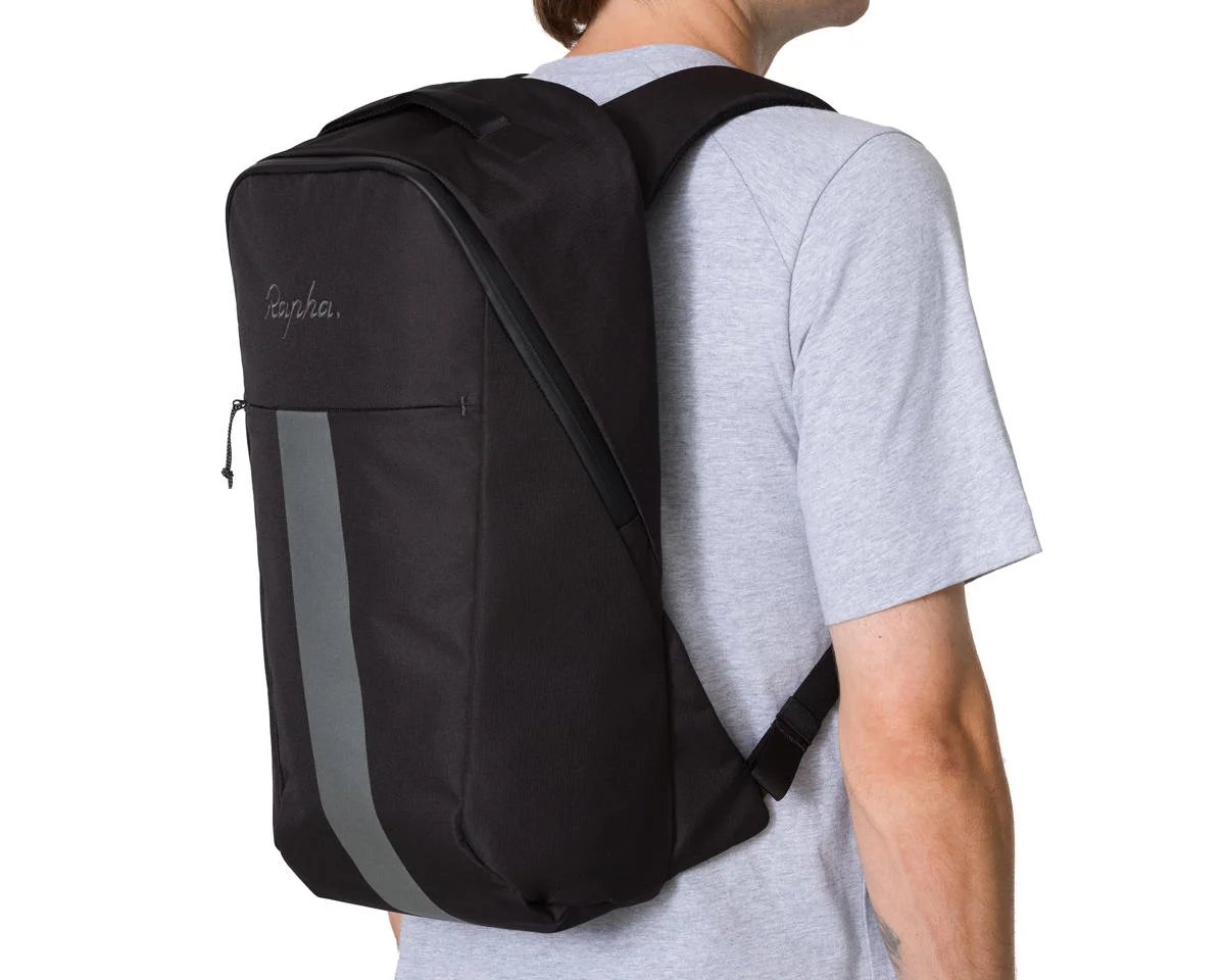 Rapha Domestique Backpack (Basic Black/Gray Pinstripe) (16L) - view 4